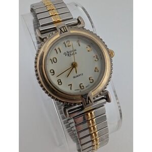 Victoria Rhein Watch Women 27mm Case Two‎ Tone Stretch Band- New Battery
